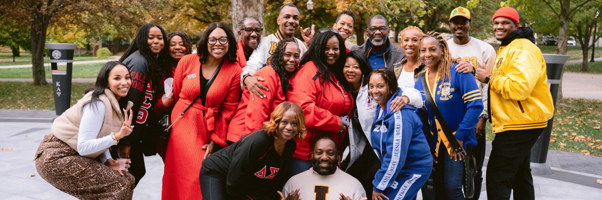 members of NPHC alumni gather at the NPHC Plaza